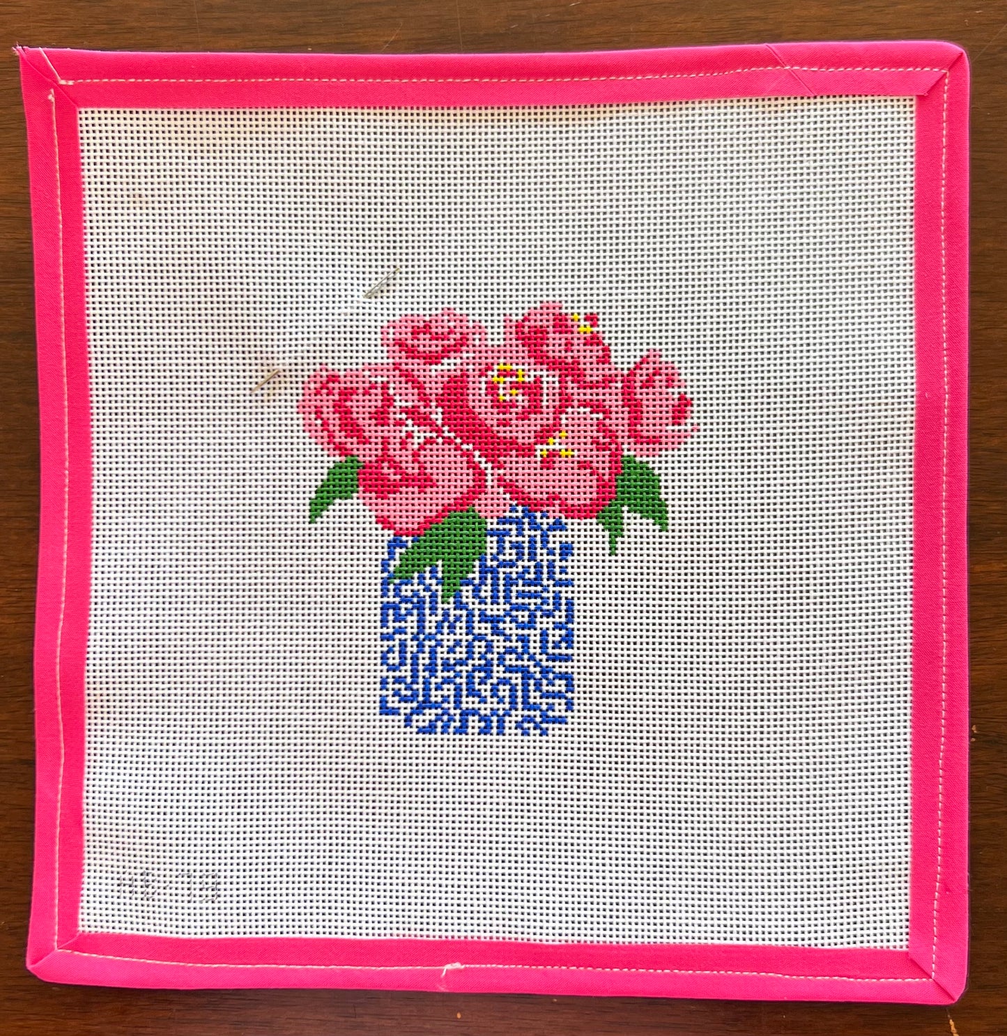 AB-79 Pink Peonies in a Blue Vase - 18M