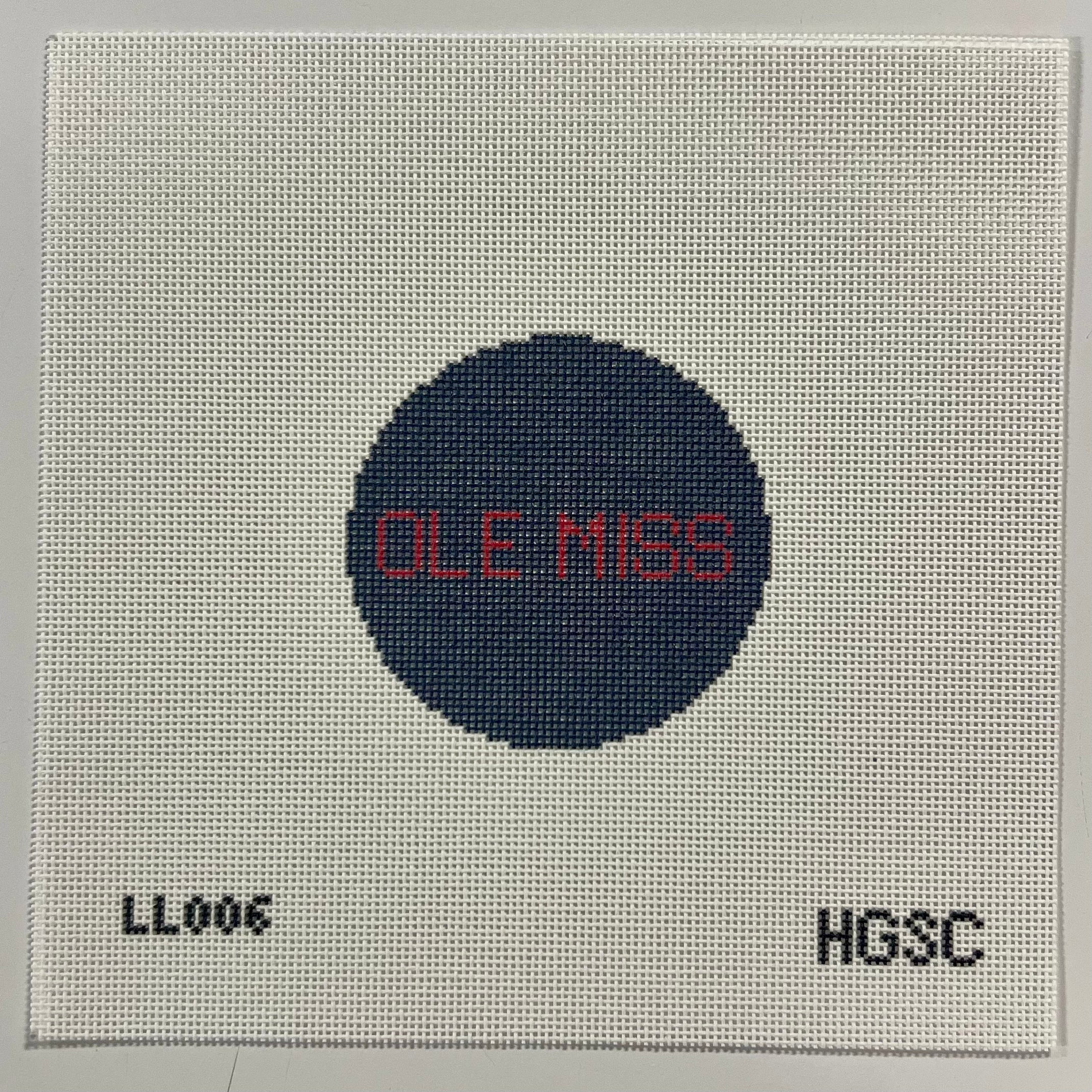 LL006 - OLE MISS Button Round (CANVAS ONLY) - 18M